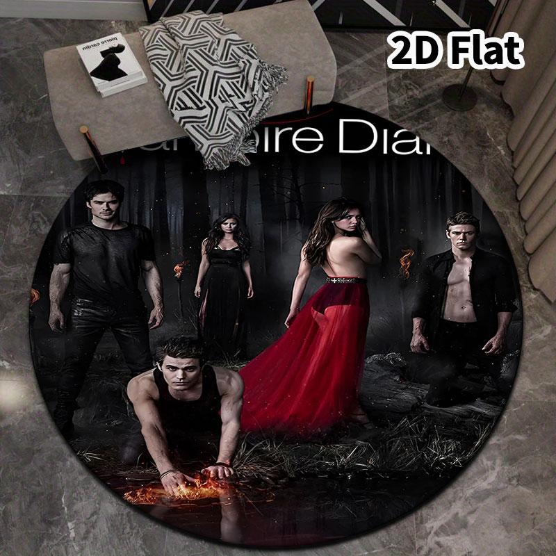 The Vampire Diaries Round Area Rug Carpet Rug For Living Room Bedroom Sofa Playroom Decor Nonslip Floor Mat