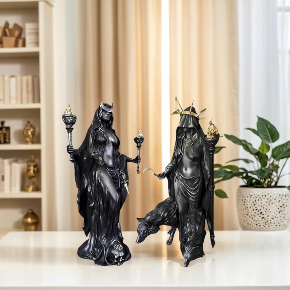 Hekate Niktipolos Sculpture Wear Resist The Witch of Night Statue Multi-Purpose Hecate Resin Sculpture Ornament Halloween Gifts