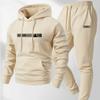 Men'S Two-Piece Set, Casual Round Neck Long Sleeve Hooded Sweatshirt and Sweatpants Set, Suitable for Winter and Autumn, Sportswear Set
