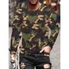 Camouflage Casual Men T-shirt Round Neck Long Sleeve 3D Print Camo Sport Fitness Outdoor Sport Loose Breathable Classic T Shirt
