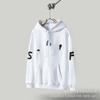 Unisex Oversized Hooded Sweatshirt With Foil Print Streetwear Cotton Pullover Fall