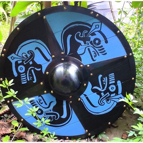 60.96 cm Medieval Viking shield, wooden Shield, Valhalla raven shield, Viking Replica shield, Medieval warrior shield
