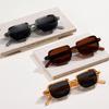 Punk Square Frame Glasses Small Frame UV400 Eyewear Retro Sun Glasses  Business