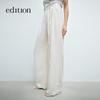 Edition Women's 2025 Spring Ramie-Linen Tie-Waist Wide-Leg Trousers
