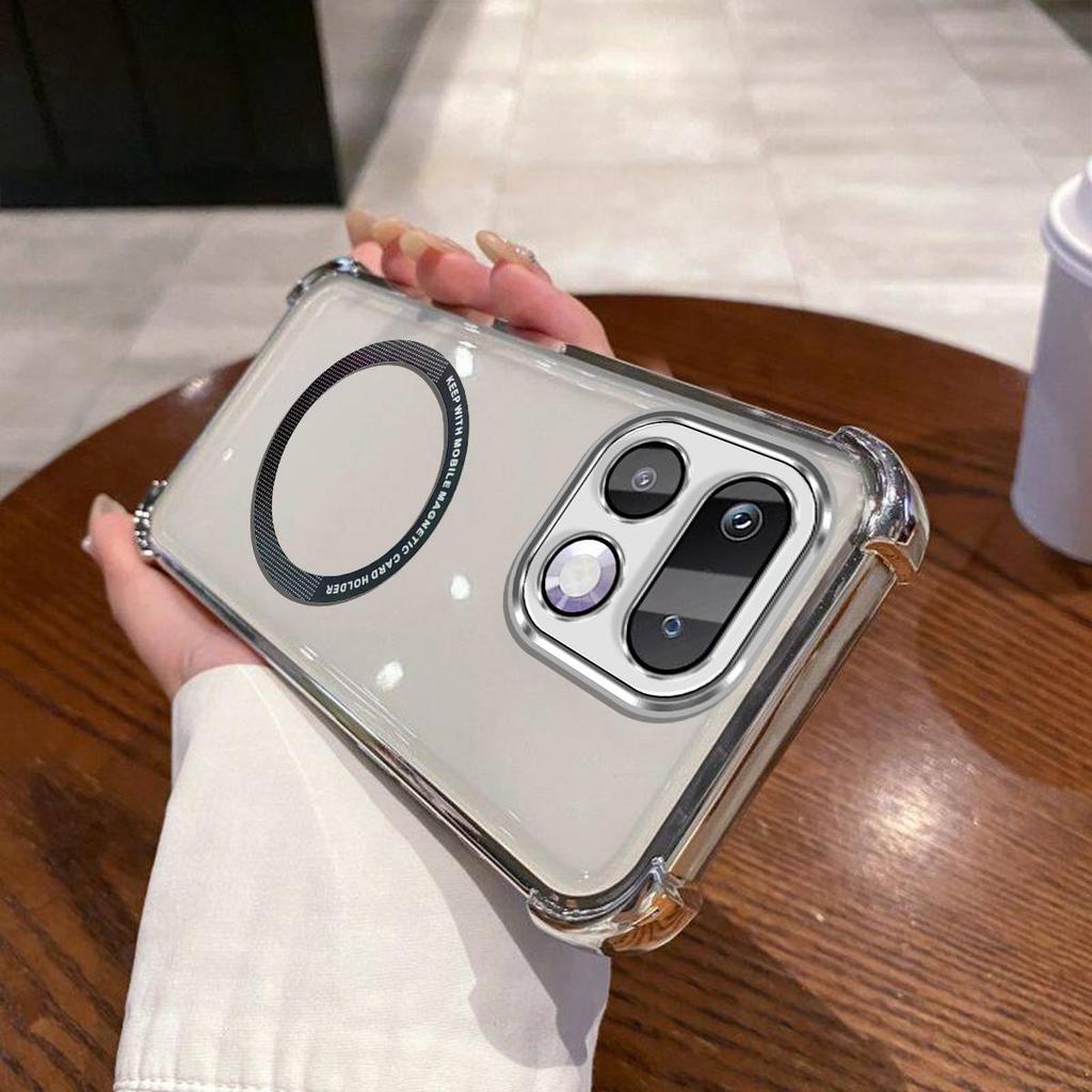 Case for realme 16 Pro 5G,Pro+ 5G Clear Magnetic Casing Electroplated Lens Frame Phone Cover