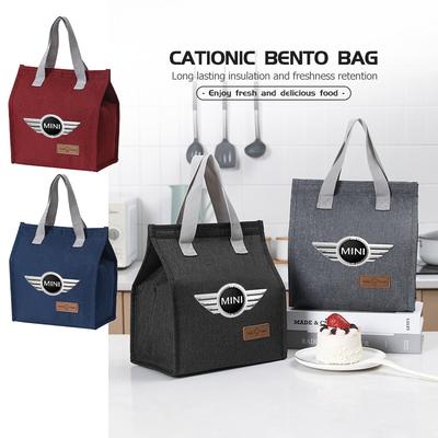 Car Logo Bento Handbag Bag Waterproof Insulated Lunch Bag For MINI John Cooper Works R50 R52 R53 R55 R56 F54 F55 F56 F60