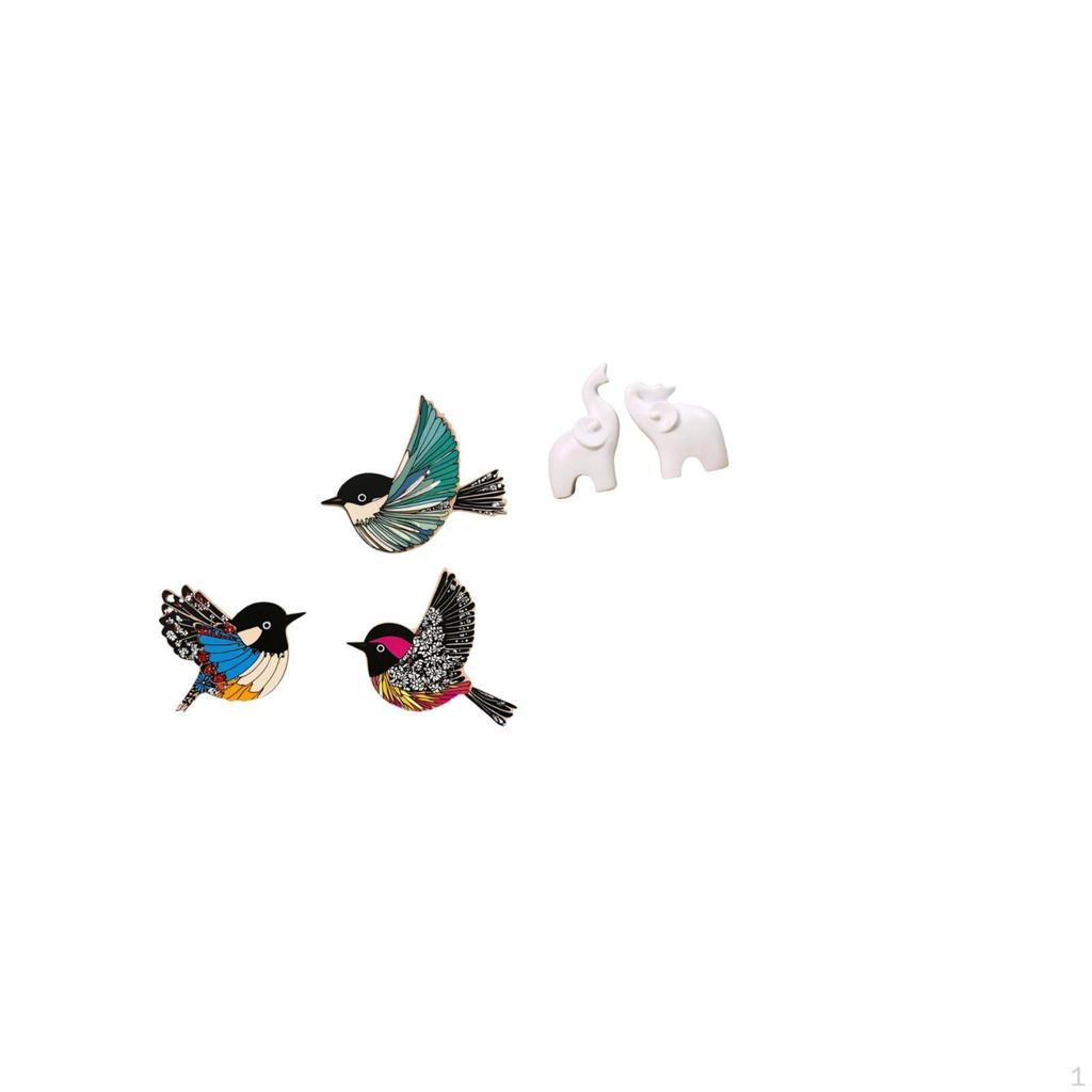 Wooden Bird And Elephant Sculptures Wall Art Unique Animal Decor for Garden Study Room Farmhouse