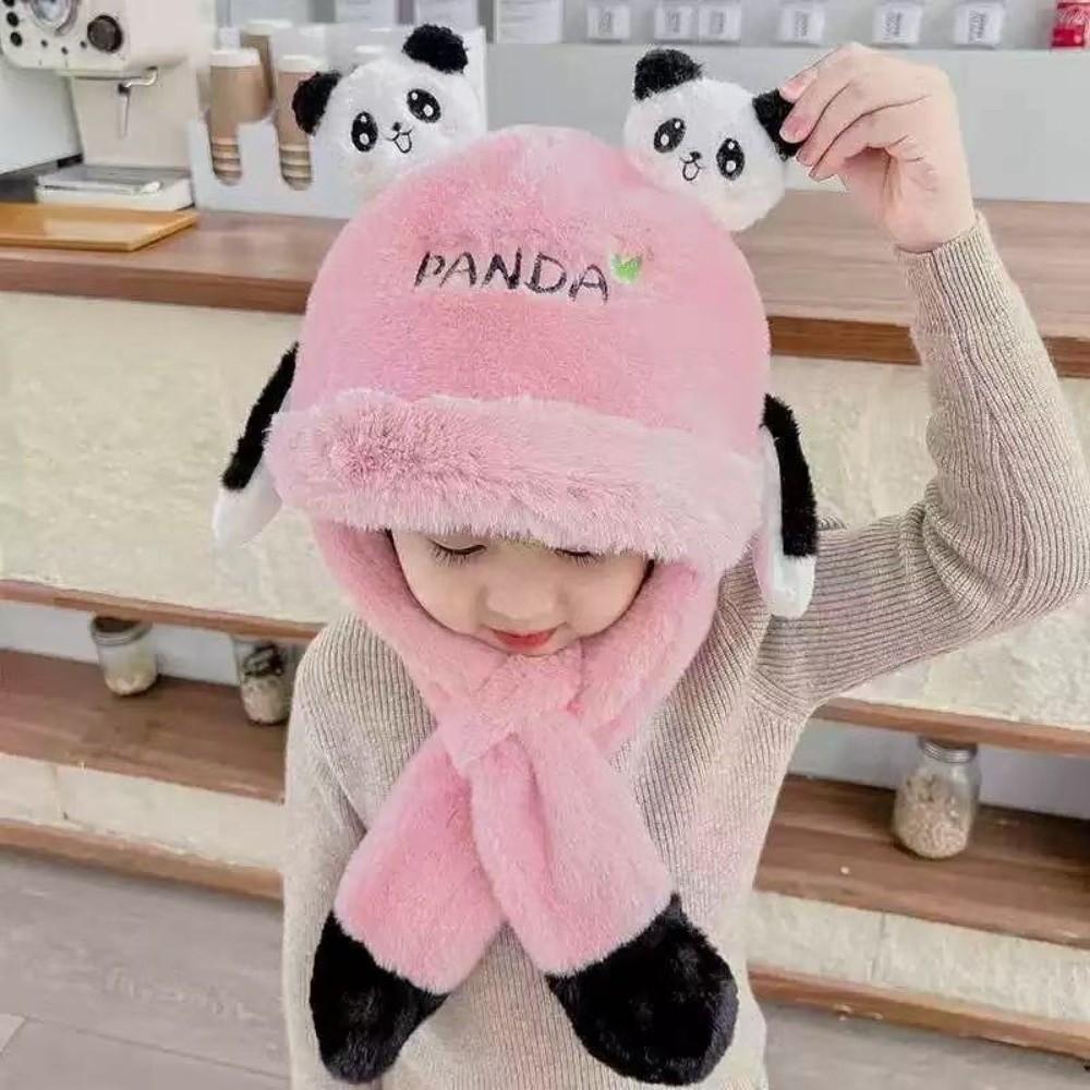 Thickened Kids Ear Protection Hat Windproof Moving Ear Hat New Panda Warm Cap  Autumn Winter