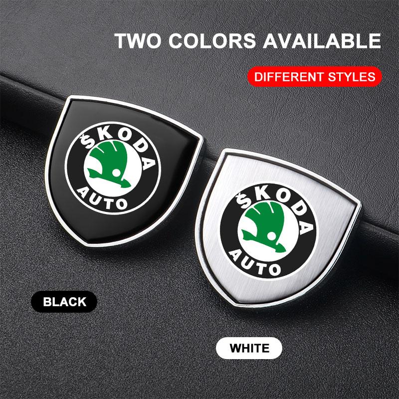 1Pcs 3D Metal Auto Door Shield Emblem Car Body Badge Sticker Styling For Skoda Octavia MK2 MK3 2 3 A7 Fabia Karoq Kodiaq Superb Rapid Kamiq