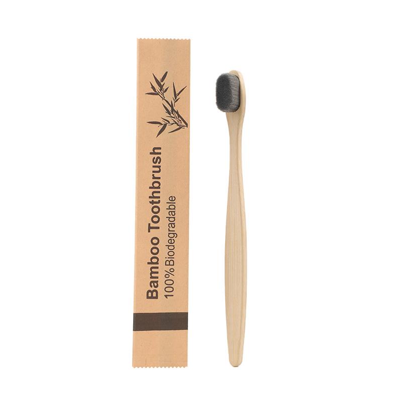 Custom and Stock Options Kraft Bag Packaged 12000 Ultra Soft Nano Bristles Biodegradable Bamboo Toothbrush Nano Toothbrush