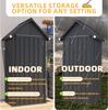 YODOLLA Garden Shed with Base and Lockable Lock, Galvanised Steel, 86 x 55 x 178 cm, Dark Gray