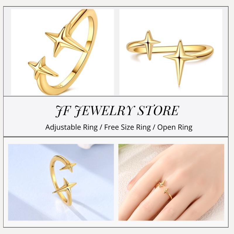 Free Size Ring For Women S925 Silver Original Blue Eyes Dragon Bee Shell Cherry Adjustable Rings Clover Chain Open Ring Jewelry