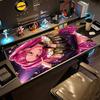 Sterne K-Pop Gaming-Mauspad Tastaturmatte Computertisch Tastaturmatte Rutschfester Gummiboden Computertisch Büro Dekoration Zubehör