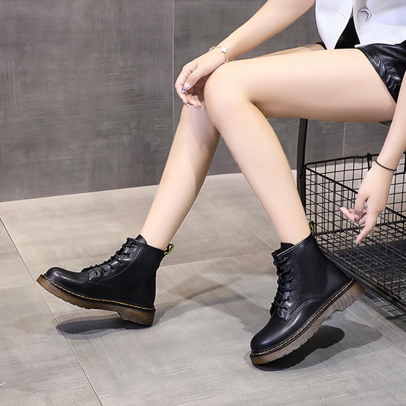 2025 Autumn Early Winter Shoes Women Fashion Boots Flat Non-slip Ladies Ankle Boots Brand Black Botas