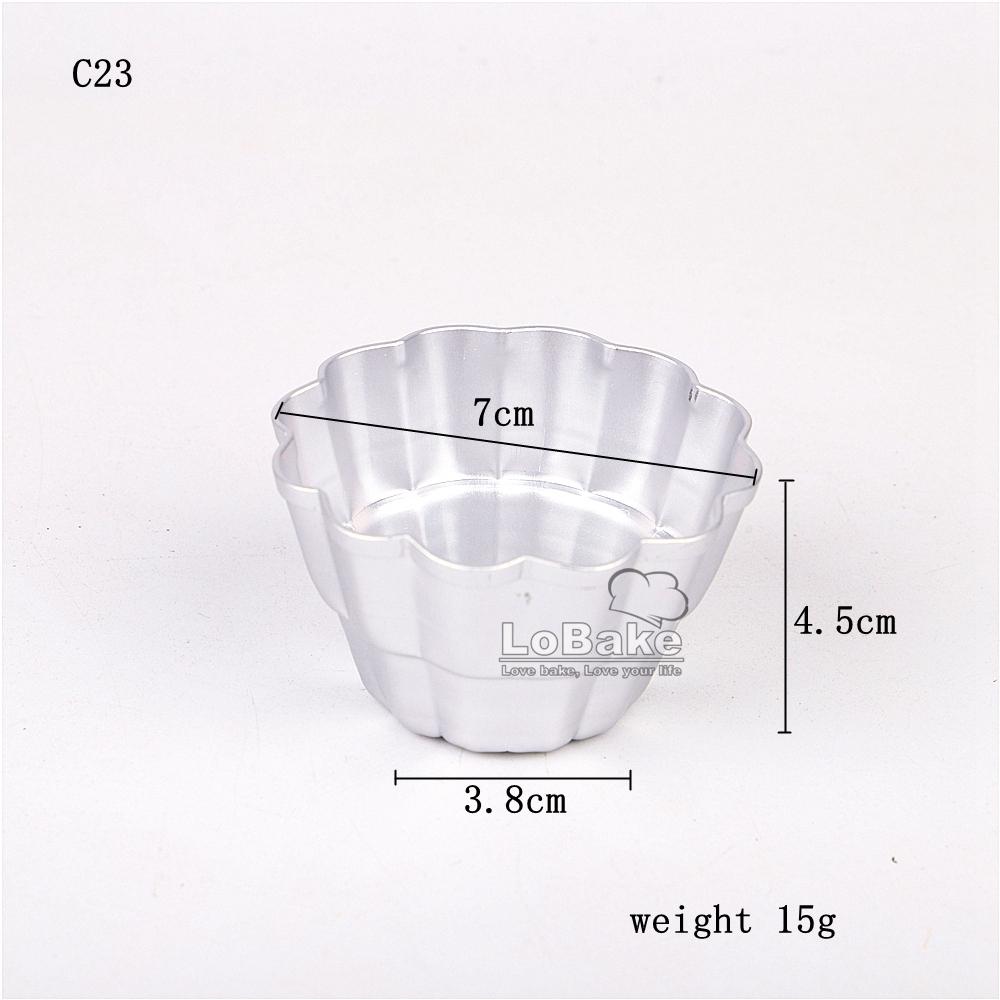 10pcs/lot Various Design Fluted Edge Wavy Flower Cup Boat Round Shape Aluminium Tart Mould Jelly Pudding Cup Cupcake Mold Baking