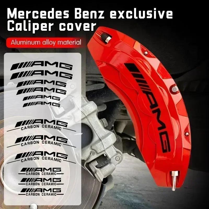 Custom Made Set of 6 PCS 3 Sizes for AMG Mercedes Benz Brake Caliper Decals Stickers HiTemp Resistance Film