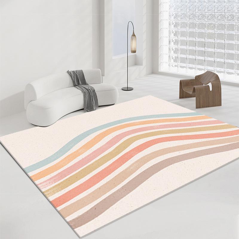 Rainbow Large-area Carpets for Living Room Girl Rugs for Bedroom Decor Light-colored Soft Cloakroom Carpet Ins Style Bedside Rug