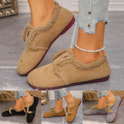 Sapatos Quentes de Outono e Inverno Femininos Cor Casual e Elegantes Sapatos Femininos