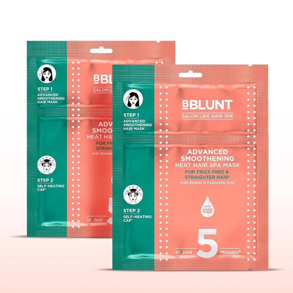 BBLUNT Advanced Smoothening Heat Hair Spa Mask 70 g X Pack of 2 Frizz-Free Straight Hair