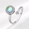 Adjustable Open Engagement Ring for Women Rhinestone Fidget Spinner Anti-Anxiety Relaxing Luxury Female Ring Accessories