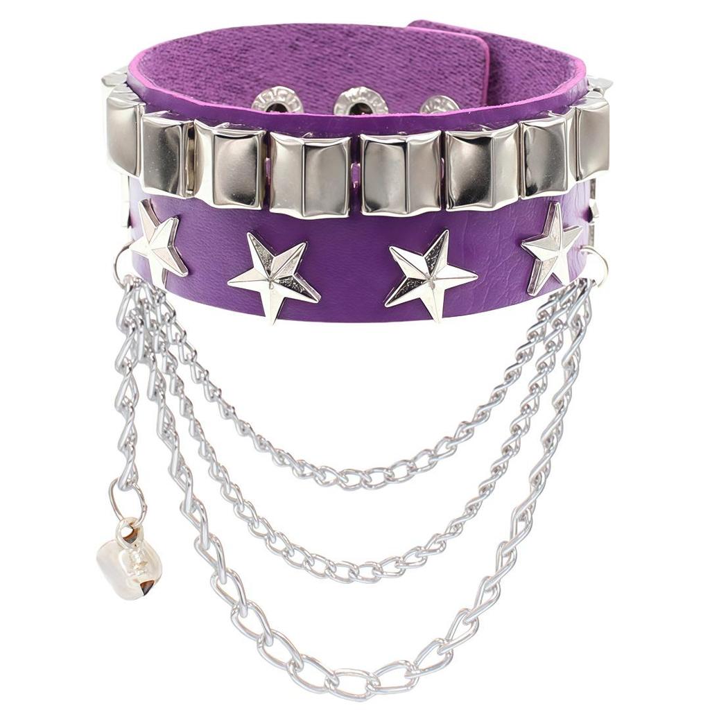 European & American Multi-layer Leather Skull Rivet Punk Bracelet