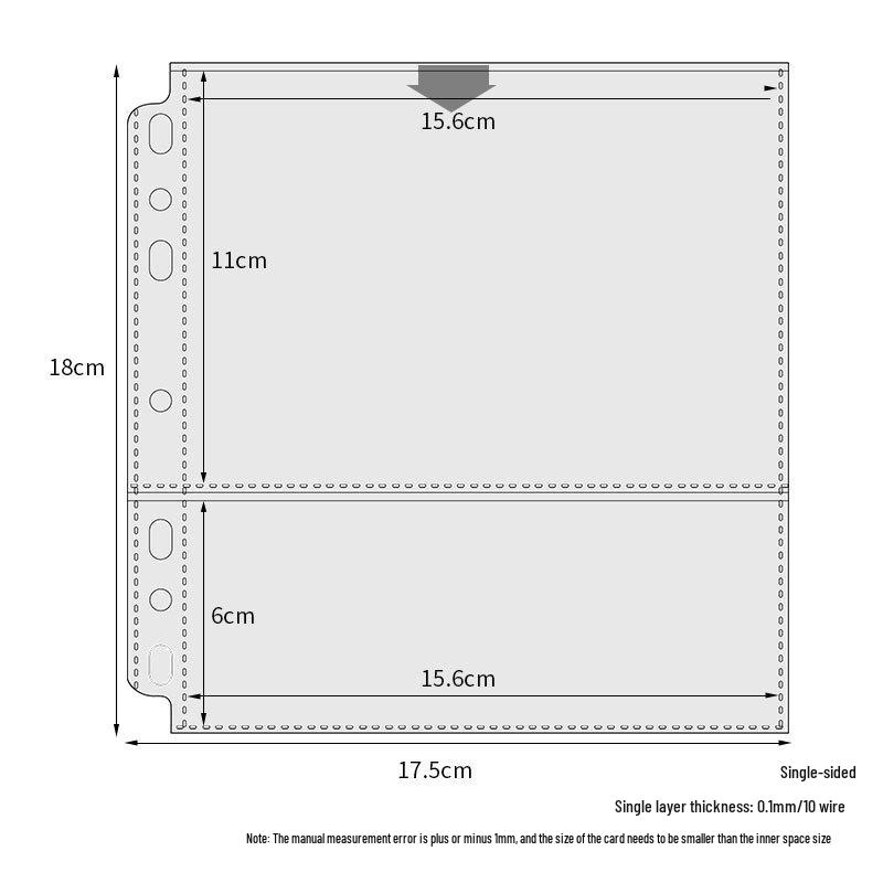 Transparent Card Album Inner Pages for A4/A5/A6/A7 Binders - Nine & Four Pocket Star Fandom Card Storage Refills