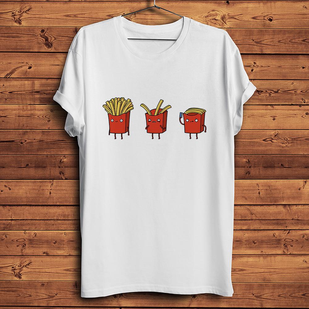

Fries Chips Hair Loss Joke Funny Tshirt Unisex White Casual Short Sleeve Unisex TShirtstreetwearBreathable Nocracking Printing S
