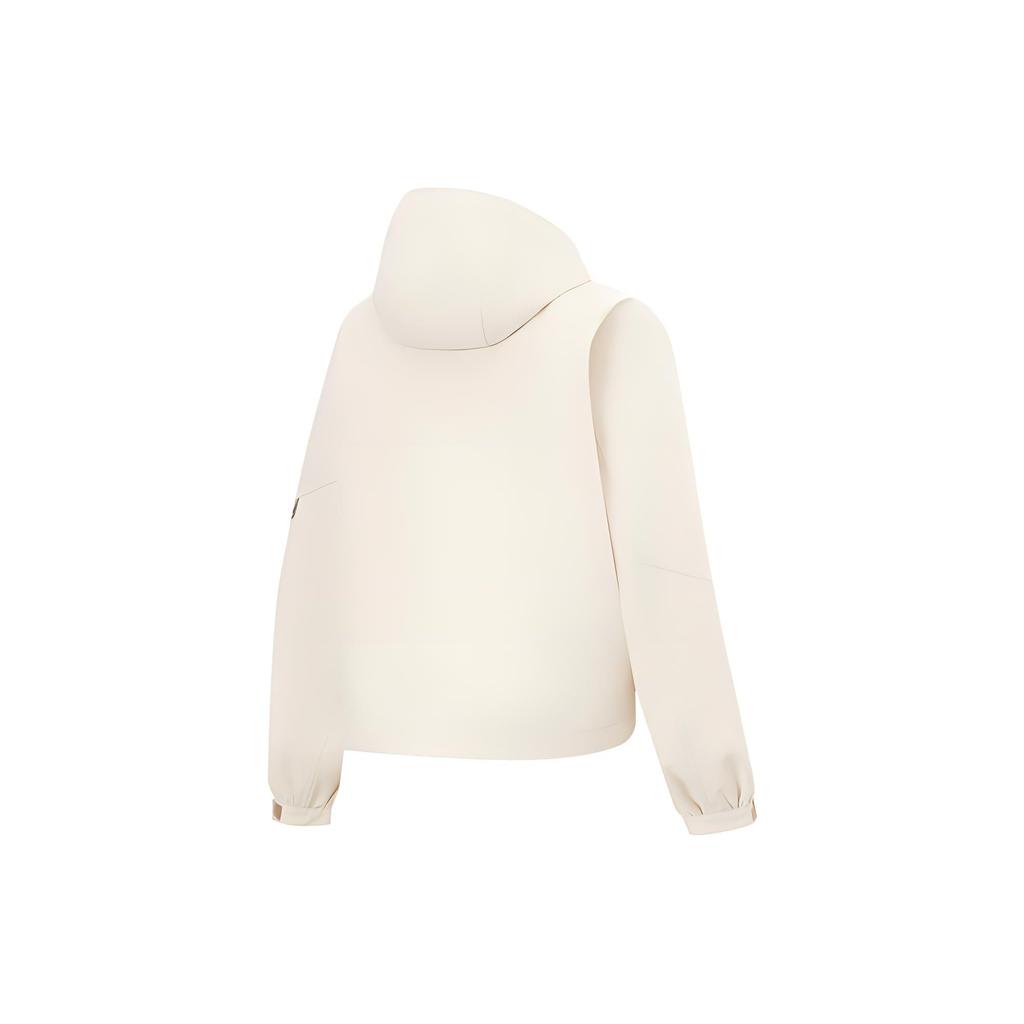 Li-Ning Lettuce Edge Water-Repellent UV-Resistant Solid Color Outdoor Casual Sports Zipper Hooded Long Sleeve Windbreaker Women outerwear AFDU680-3