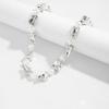 Geometric Punk Style Irregular CCB Necklace with Faux Pearls