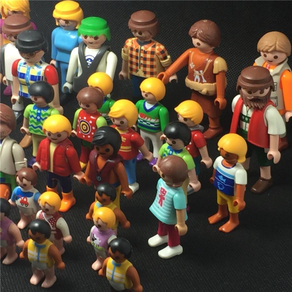 1PC Playmobil Figuras Fille Enfant Mini Action Figure Toys 3CM 5CM 7CM Playmobil Knights Soldiers Military Figures Randomly Toys