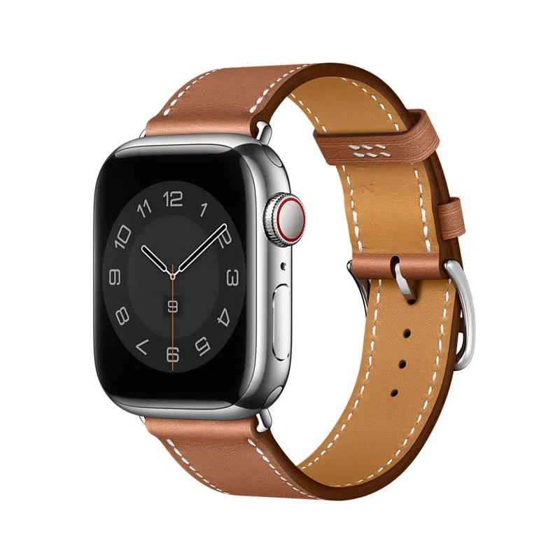 Genuine Leather Bracelet Strap For Apple Watch Band Ultra 49mm 46mm42mm 45mm 41mm 44mm 40mm Bracelet iWatch 11 10 9 8 7 6 5 4 SE