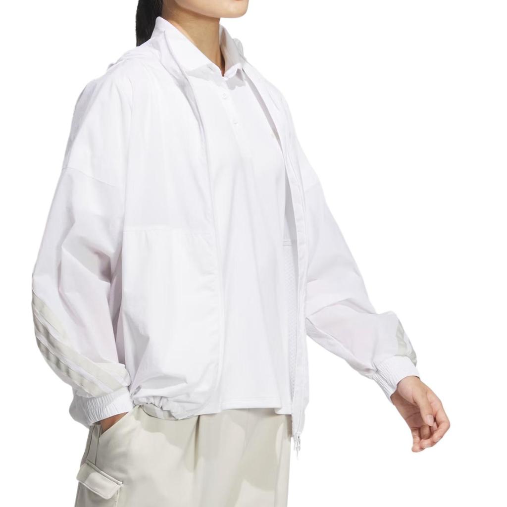 Adidas Dwr Fz Soft Comfortable Hooded Casual Jacket Women Jacket White JF4595