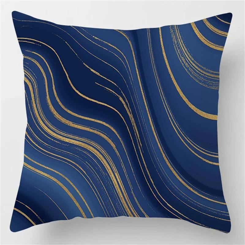 Simple Blue Pattern Pillowcase Living Room Office Home Pillowcase Car Ornaments