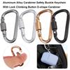 Aluminum Alloy Safety Buckle Keychain With Lock D-shape Carabiner Camping Hiking Hook