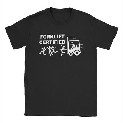 Erkekler İçin Komik Forklift Sertifikalı Operatörü Tişörtü Yuvarlak Yaka %100 Pamuklu Tişört Kısa Kollu Tişört Grafik Baskılı Giyim