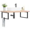 VidaXL Wall-mounted Vanity Shelf Steel and Solid Oak Wood, Floating Vanity Shelf, Vanity Shelf for Countertop 3302473