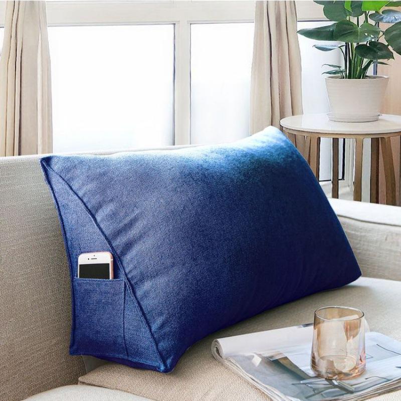 Office Sofa Bedside Back Cushion Cover Triangle Pillowcase TV Reading Lumbar Cushion Comfort Soft Bed Rest Decor Pillow Covers