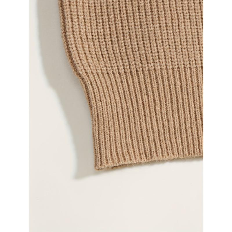 Elegant beige damecardigan med ribbestrikket detalj - Lett luksus, varm og stilig åpen genser for høst og vinter, Høst Vinter Bekledning|Ribbestrikket Cardigan