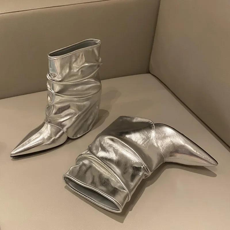 

Дизайнерские женские ботильоны с острым носком и тонким каблуком, короткие сапоги, уличный стиль, осень-зима, сексуальные модные женские сапоги 39