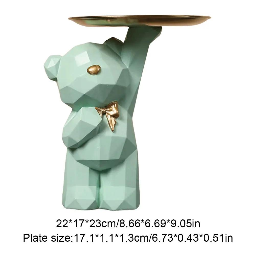 Geometric Bear Resin Storage Box - Decorative Desktop Organizer for Candy, Crafts & Office Supplies, Coffee Shop Home Decor