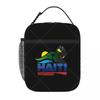 Haitian Flag Art Lunch Bag Reusable Portable Cooler Thermal Lunch Box Oxford Bento Tote Bag for Work Travel Picnic