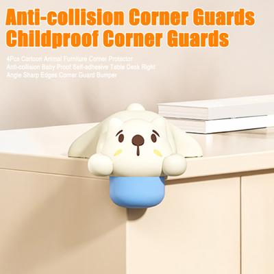 4Pcs Cartoon Animal Furniture Corner Protector Anti-collision Baby Proof Self-adhesive Table Desk Right Angle Sharp Edges Corner Guard Bumper