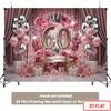 2D 2D Flat Printing Pink Silver 60th Happy Birthday Backdrop for Photo Booth