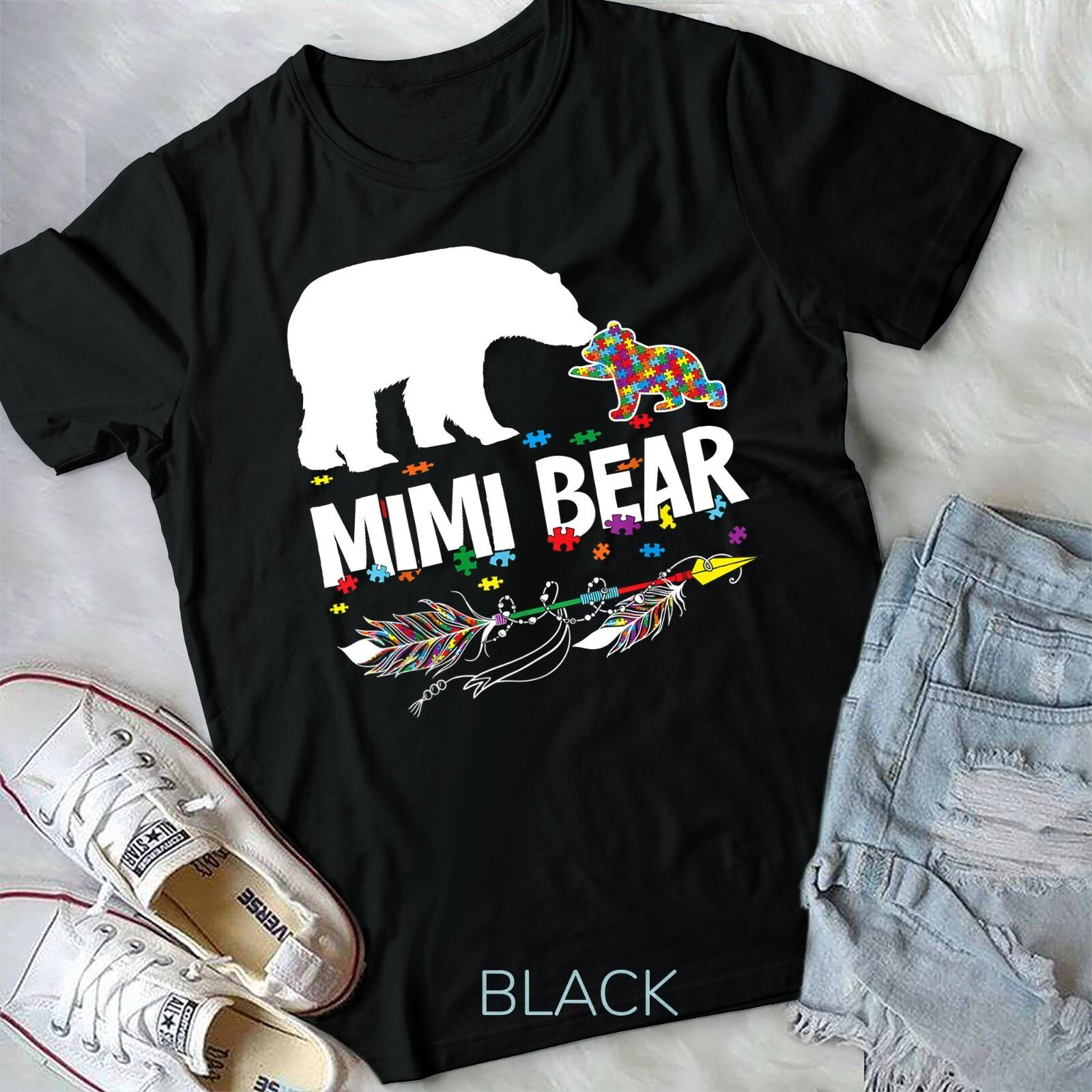 Cute Mimi Bear Autism Awareness Shirt Autistic Family T-shirt Unisex T-shirt L