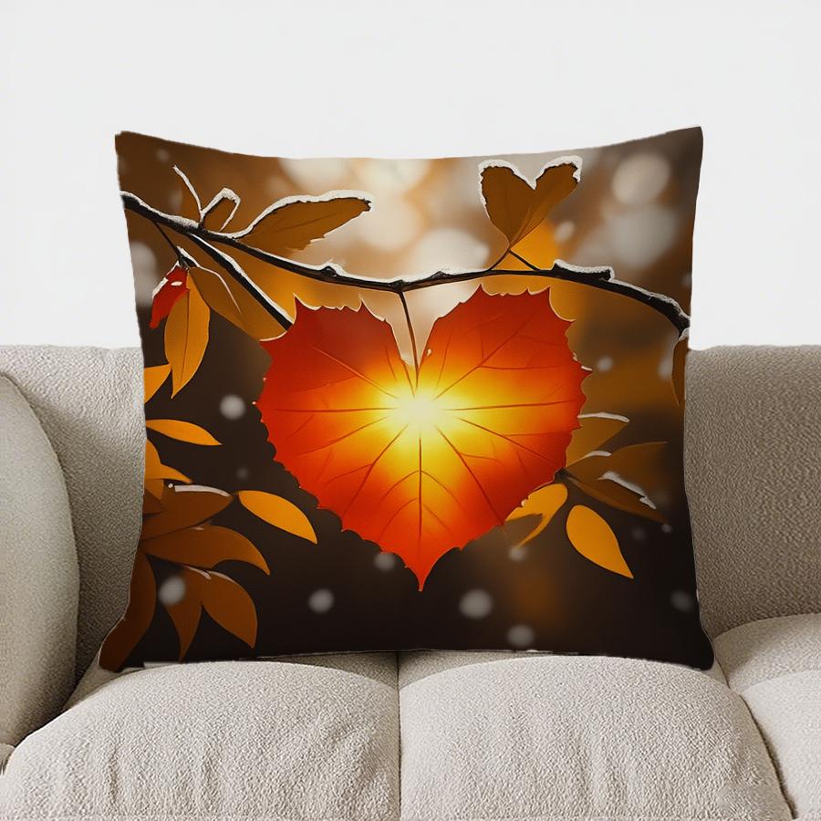 Home Decor Autumn Leaves Pattern Decorative Throw Pillow Pattern Cushion Cover Suitable For Sofa Bedroom Car Pillow Cover