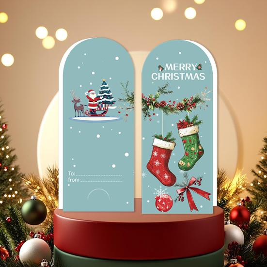 Christmas Greeting Card Set Foldable Cards with Stickers & Envelopes Handwritten Style Design Card for Holiday Wishes