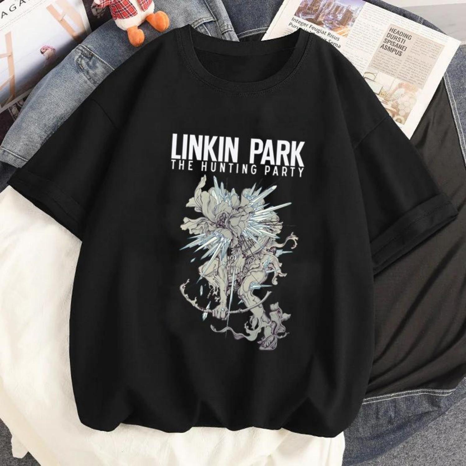 

Футболка з графічним принтом рок-гурту Linkin Park Літня жіноча повсякденна з короткими рукавами Вуличний одяг Футболки Топи Хараджуку Круглий виріз Одяг XXXXXL