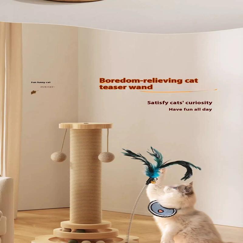 Tiragraffi 4 in 1 Giocattolo per Gatti Tiragraffi Naturale in Sisal Giocattoli Interattivi per Gatti