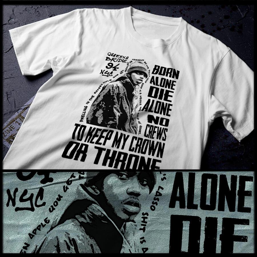 

Hip Hop t-shirt Street Hustle Queens MC 90s New York rap vinyl white tee 4XL