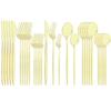 Mirror Dinnerware Set Stainless Steel 30Pcs Black Gold Tableware Knife Fork Spoon Dinner Set Cutlery Spoon Dessert Flatware Set